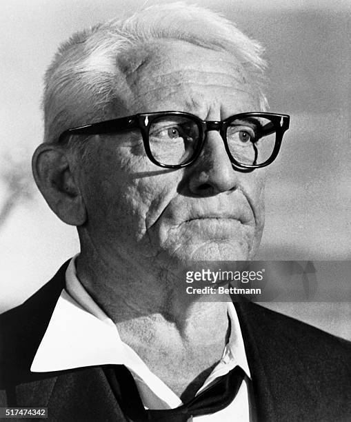Close up of actor Spencer Tracy during a scene from the 1956 Columbia Pictures film, Guess Who's Coming to Dinner which was directed by Stanley...