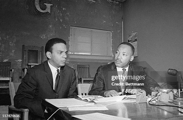 Dr.Martin Luther King and Andrew Young at Press Conference