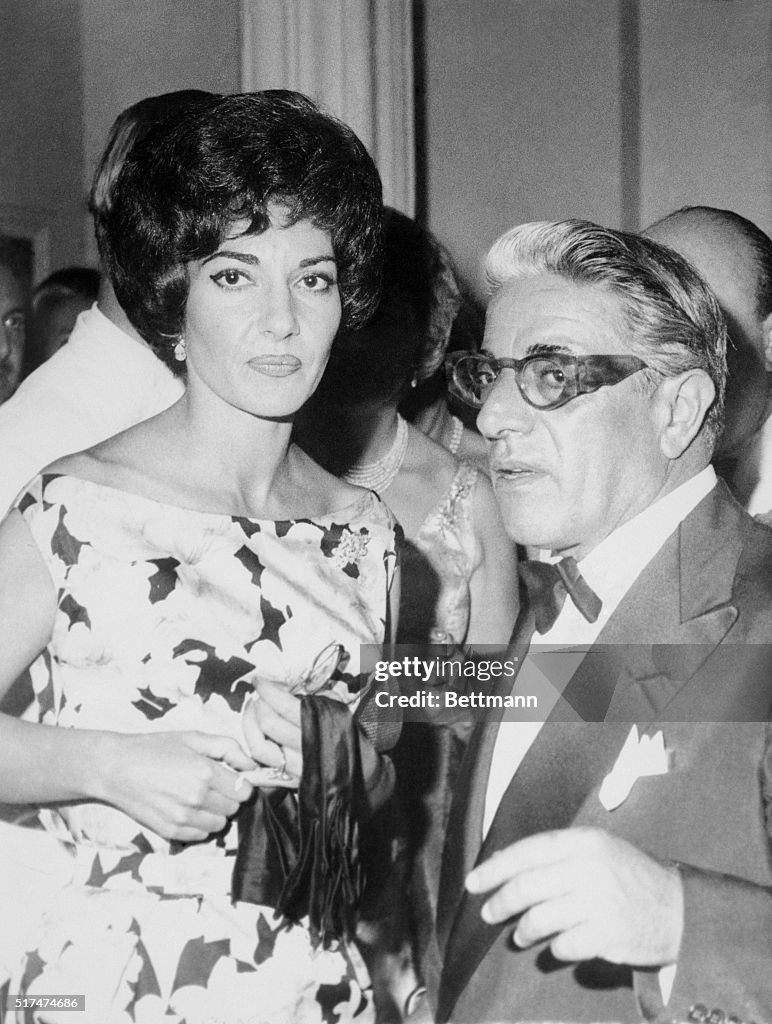 Aristotle Onassis and Maria Callas at Party