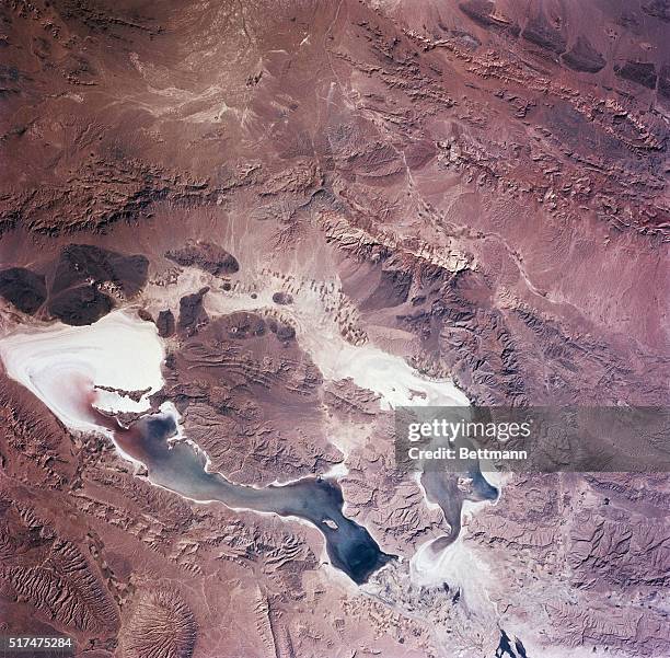 Space Center, Houston, Iran. 100 miles east of Shiraz, as photographed during 8 day Gemini V space flight.