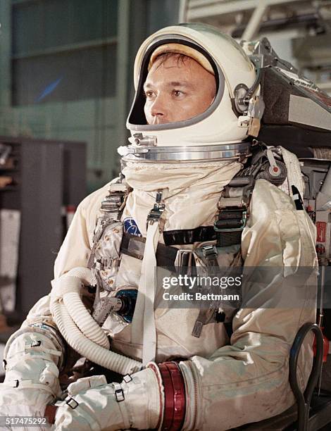 Astronaut Michael Collins during training period for the Gemini-10 mission.