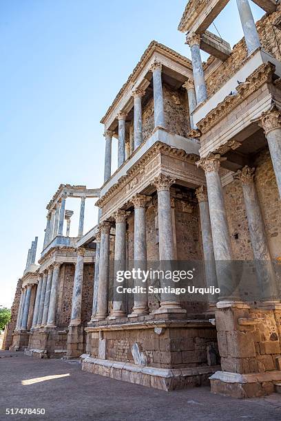 roman theater of merida - merida spain stock pictures, royalty-free photos & images
