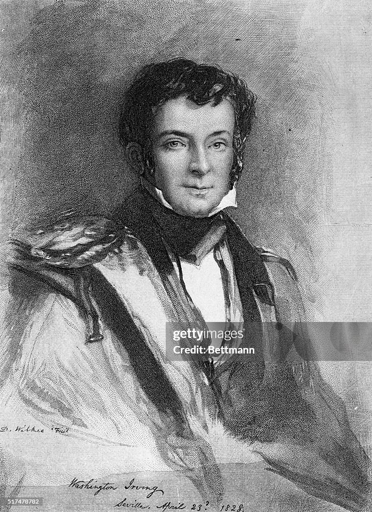 Engraving After a Drawing of Washington Irving by Sir David Wilkie