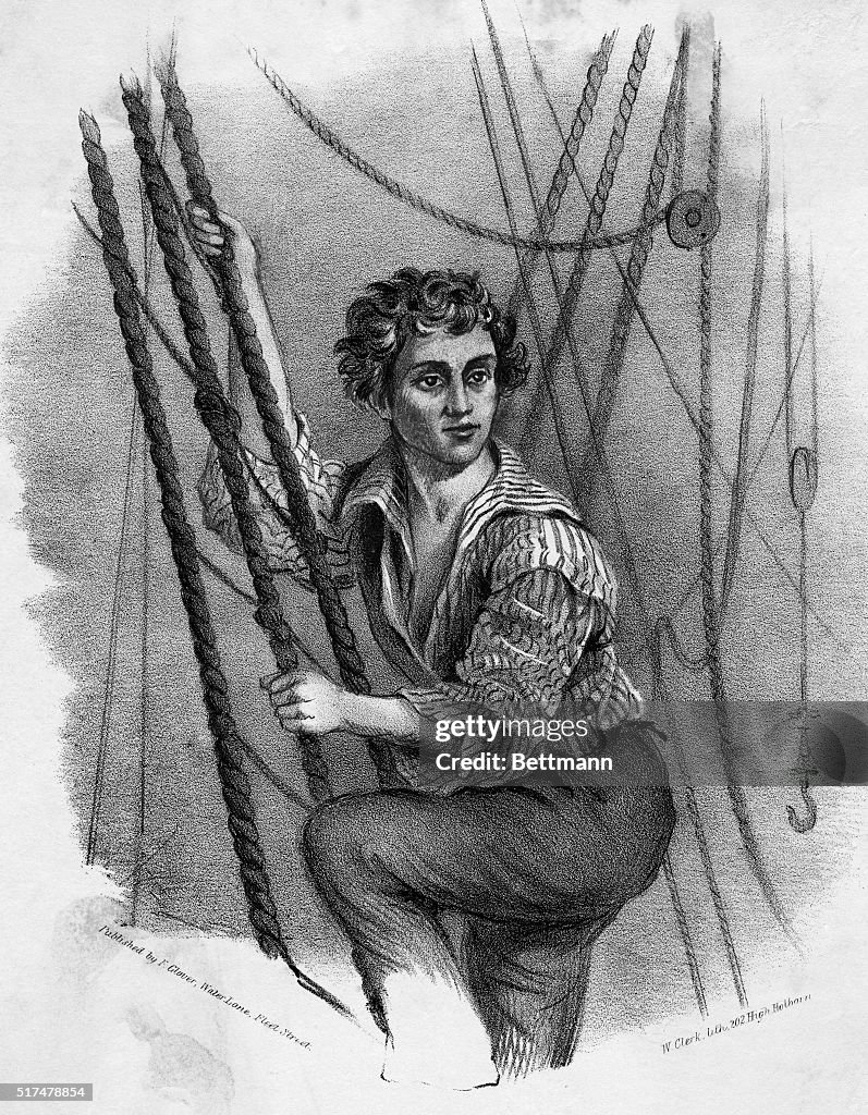 Sailor Climbing Ship's Rigging