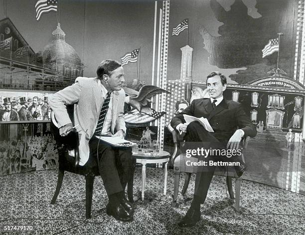 William F. Buckley, Jr., conservative government gadfly and author, interviews controversial author Gore Vidal.