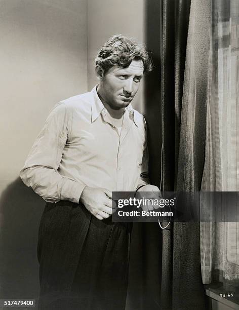 Actor Spencer Tracy during a scene from the 1936 MGM film, Fury, directed by Fritz Lang. Other films in which Tracy has starred include: Captain...