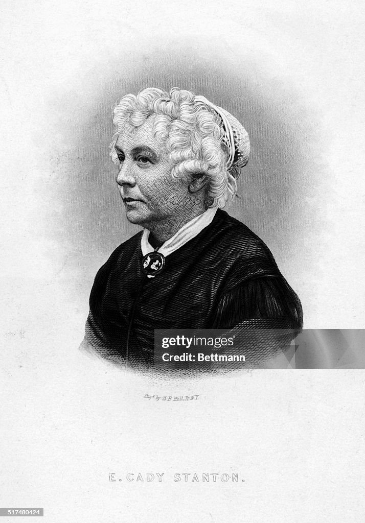 Engraving of American Suffrage Leader Elizabeth Cady Stanton