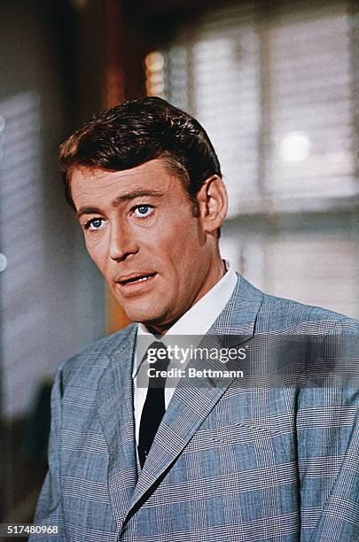 Close up of Peter O'Toole, currently starring in the film How to Steal a Million.