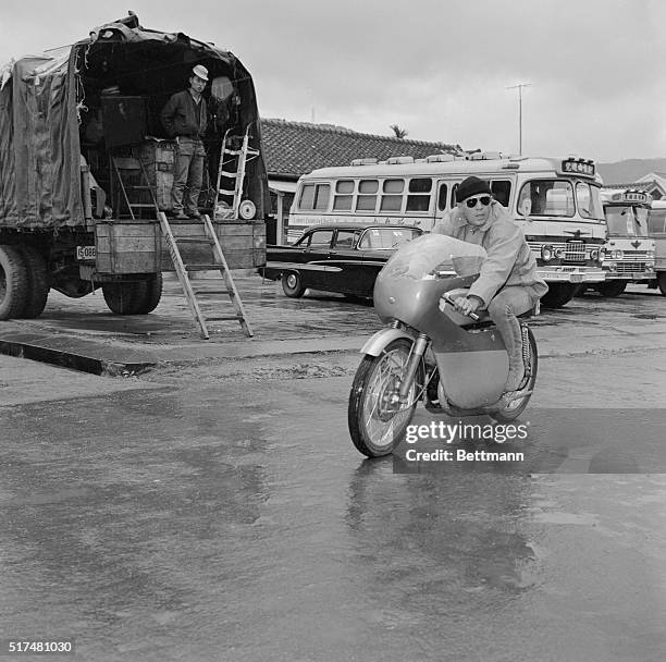 This familiar face in an unfamiliar setting is Hollywood actor Steve McQueen as he attempts to beat Hong Kong rush hour by riding home on his...