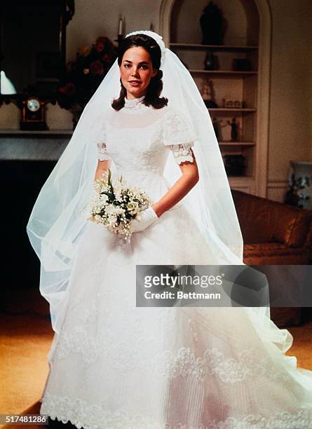 Posed photo of Julie Nixon, daughter of President-elect Richard Nixon, in her wedding gown. Miss Nixon was wed to David Eisenhower December 22nd at...