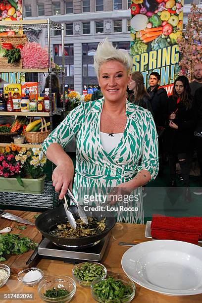 Chefs Richard Blais and Anne Burrell compete in the "Spring It On Showdown" on GOOD MORNING AMERICA, 3/25/16, airing on the Walt Disney Television...