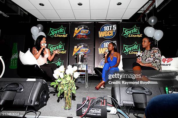 Singer and actress K. Michelle is interviewed in the V-103 WGCI-FM 'Sprite Lounge' by WGCI-FM on-air personality Kendra G. And V-103 on-air...