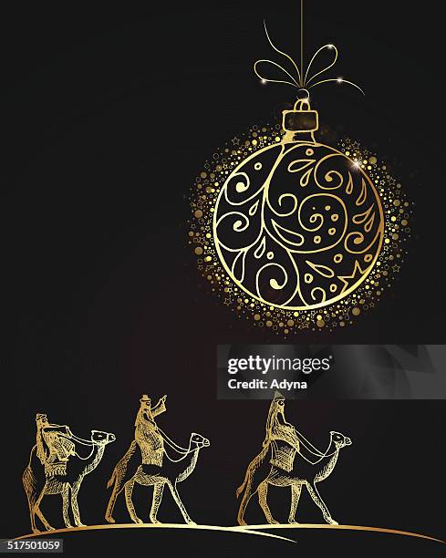 three wise men - bethlehem stock illustrations