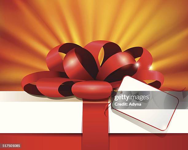 gift box - gift box orange bow stock illustrations