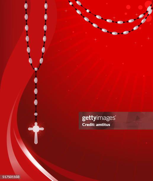 rosary background - cross necklace stock illustrations