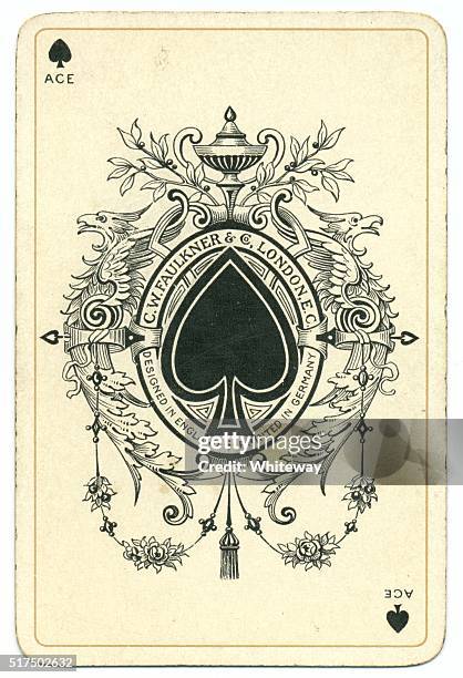 dondorf shakespeare 1895 asso di picche antico carta da gioco - asso di picche foto e immagini stock