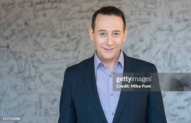 Actor Paul Reubens attends the AOL Build Speaker Series to discuss "Pee-wee's Big Holiday" at AOL Studios In New York on March 25, 2016 in New York...
