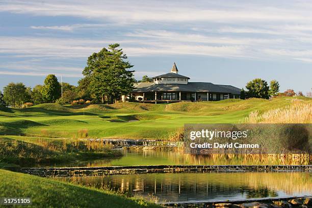 The par 5 18th with the clubhouse on the hill behind at the Valhalla Golf Club, on September 21, 2004 in Louisville, Kentucky, USA.