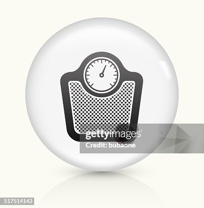 Scale icon on white round vector button Scale icon on white round vector button