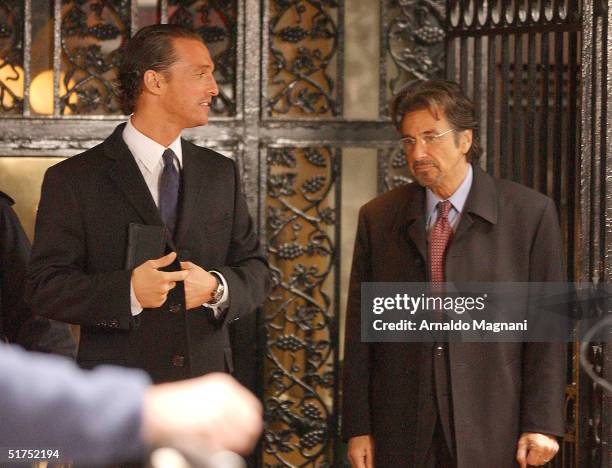 Matthew Mcconaughey And Al Pacino On The Set Of Two For The Money