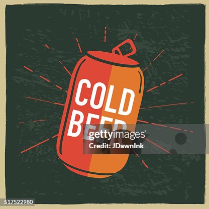 Cold beer can label design with text Cold beer can label design with text