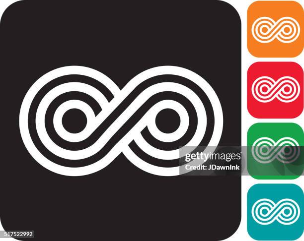 infinity icon set - limitless stock illustrations