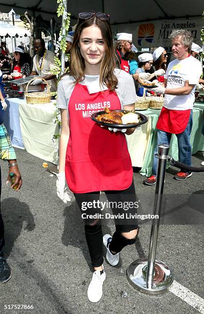 Actress Luna Blaise attends the Los Angeles Mission's Easter Celebration Of New Life at Los Angeles Mission on March 25, 2016 in Los Angeles,...