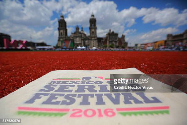 General view of the Home Run Derby La Revancha at Zocalo Main Square on March 25, 2016 in Mexico City, Mexico.