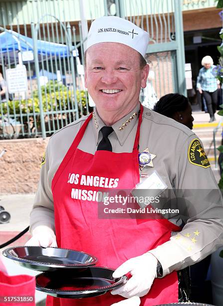 Sheriff Jim McDonnell attends the Los Angeles Mission's Easter Celebration Of New Life at Los Angeles Mission on March 25, 2016 in Los Angeles,...