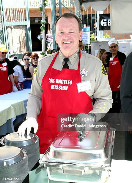 Sheriff Jim McDonnell attends the Los Angeles Mission's Easter Celebration Of New Life at Los Angeles Mission on March 25, 2016 in Los Angeles,...