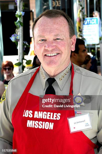 Sheriff Jim McDonnell attends the Los Angeles Mission's Easter Celebration Of New Life at Los Angeles Mission on March 25, 2016 in Los Angeles,...