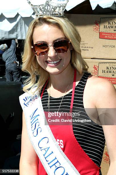 Miss California Bree Morse attends the Los Angeles Mission's Easter Celebration Of New Life at Los Angeles Mission on March 25, 2016 in Los Angeles,...