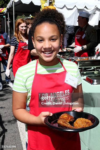 Actress Jillian Estell attends the Los Angeles Mission's Easter Celebration Of New Life at Los Angeles Mission on March 25, 2016 in Los Angeles,...