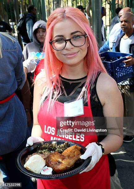 Singer Ellise Gitas attends the Los Angeles Mission's Easter Celebration Of New Life at Los Angeles Mission on March 25, 2016 in Los Angeles,...