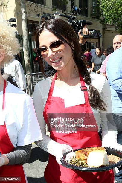 Oksana Grigorieva attends the Los Angeles Mission's Easter Celebration Of New Life at Los Angeles Mission on March 25, 2016 in Los Angeles,...