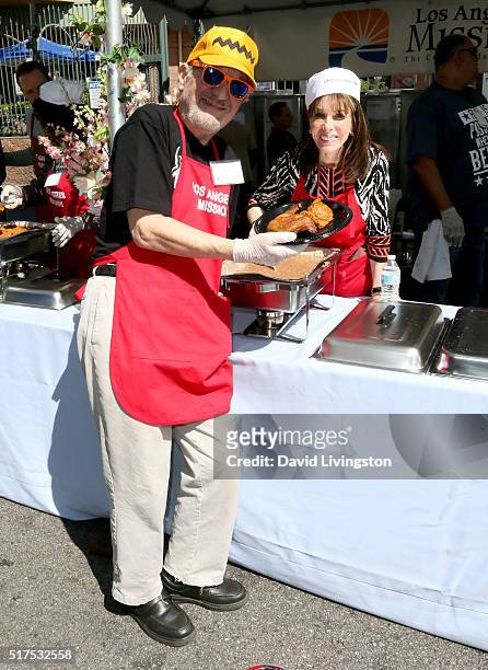Actress Kate Linder and Ron Linder attend the Los Angeles Mission's Easter Celebration Of New Life at Los Angeles Mission on March 25, 2016 in Los...