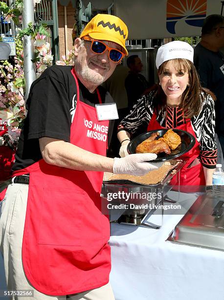 Actress Kate Linder and Ron Linder attend the Los Angeles Mission's Easter Celebration Of New Life at Los Angeles Mission on March 25, 2016 in Los...