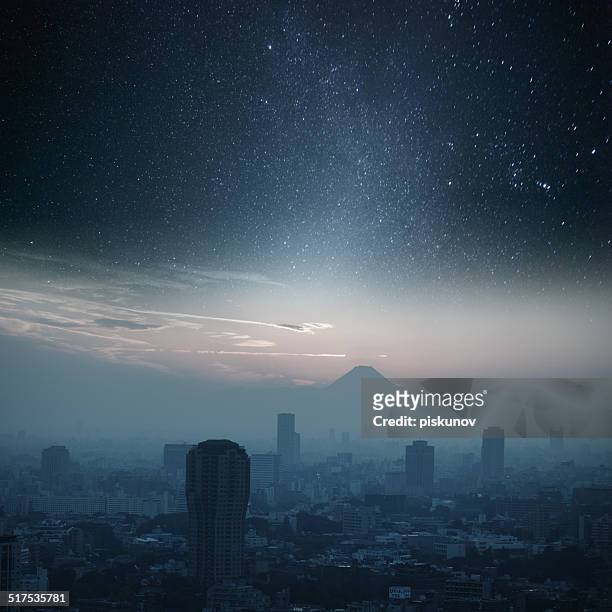 tokyo without  night lights - world capital cities stock pictures, royalty-free photos & images