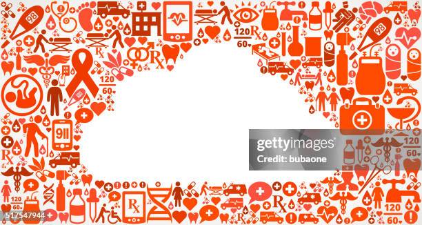 cloud computing healthcare and medicine seamless icon pattern - stick figure doctor stock illustrations