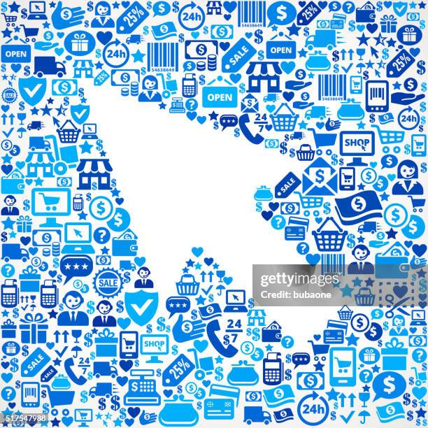 mouse cursor shopping and commerce blue icon pattern - picking oranges stock illustrations