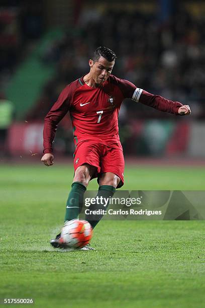 Portuguese forward Cristiano Ronaldo during the match between Portugal and Bulgaria Friendly International at Estadio Municipal de Leiria on March...