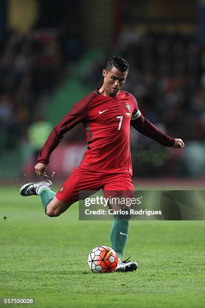 Portuguese forward Cristiano Ronaldo during the match between Portugal and Bulgaria Friendly International at Estadio Municipal de Leiria on March...