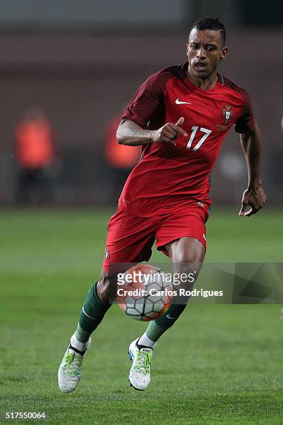 Portuguese forward Nani during the match between Portugal and Bulgaria Friendly International at Estadio Municipal de Leiria on March 25, 2016 in...