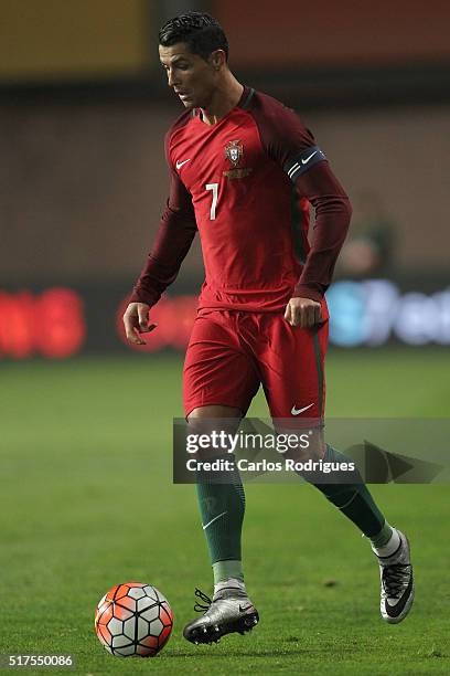 Portuguese forward Cristiano Ronaldo during the match between Portugal and Bulgaria Friendly International at Estadio Municipal de Leiria on March...