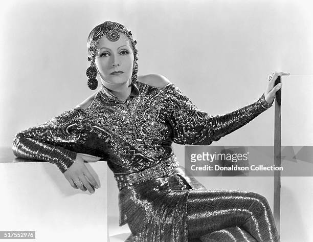 Actress Greta Garbo poses for a publicity photo for the MGM movie "Mata Hari" which was released in 1931.