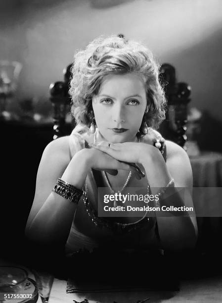 Actress Greta Garbo poses for a publicity photo for the MGM movie "Love" which was released in 1927.