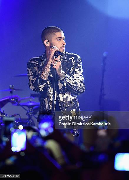 Zayn Malik performs onstage at ZAYN Album Release Party On The Honda Stage at the iHeartRadio Theater on March 25, 2016 in New York City.