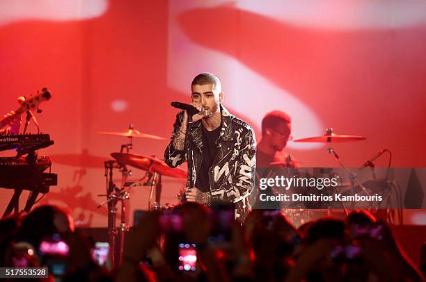 Zayn Malik performs onstage at ZAYN Album Release Party On The Honda Stage at the iHeartRadio Theater on March 25, 2016 in New York City.