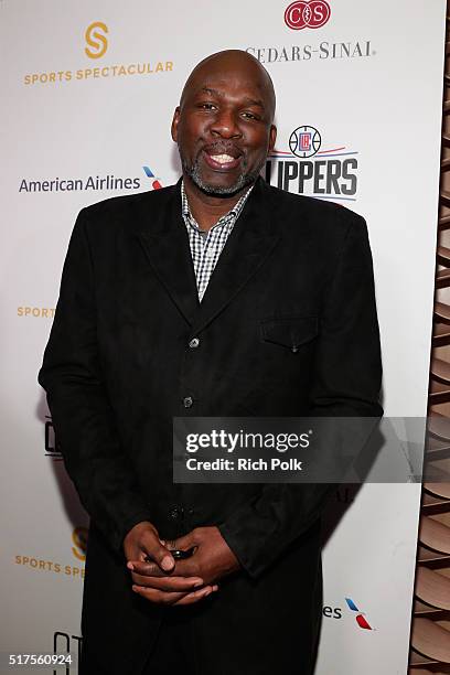 Former NBA player Olden Polynice attends the Cedars-Sinai Sports Spectacular at W Los Angeles  West Beverly Hills on March 25, 2016 in Los Angeles,...