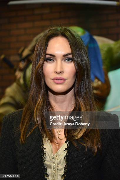 Megan Fox attends an autograph signing at WonderCon 2016 for the upcoming release of Paramount Pictures' "Teenage Mutant Ninja Turtles: Out of the...